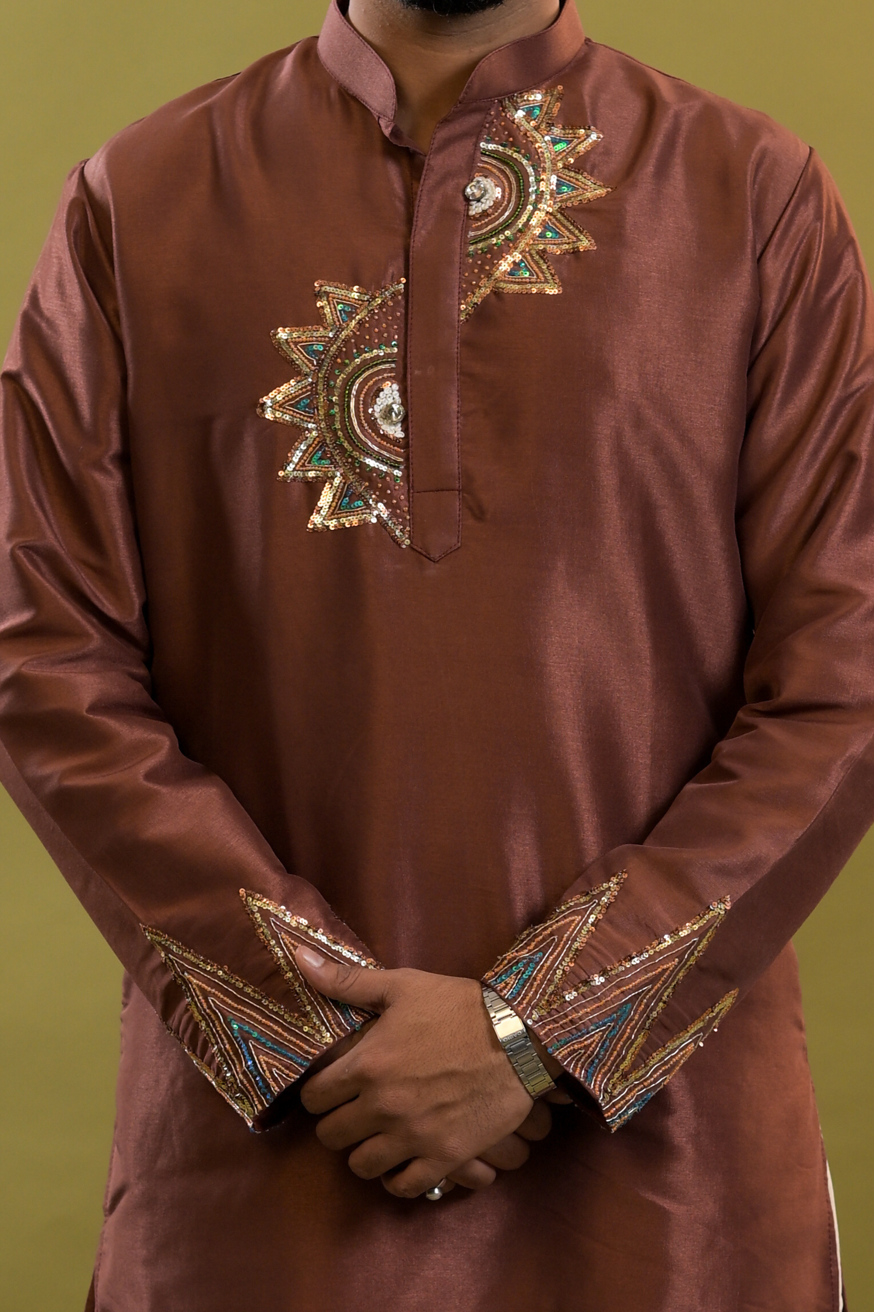 Silk Handwork Mens Kurta & Pants Set | Festive Outfit for men | Wedding wear for men | kurta for groom or groomsmen