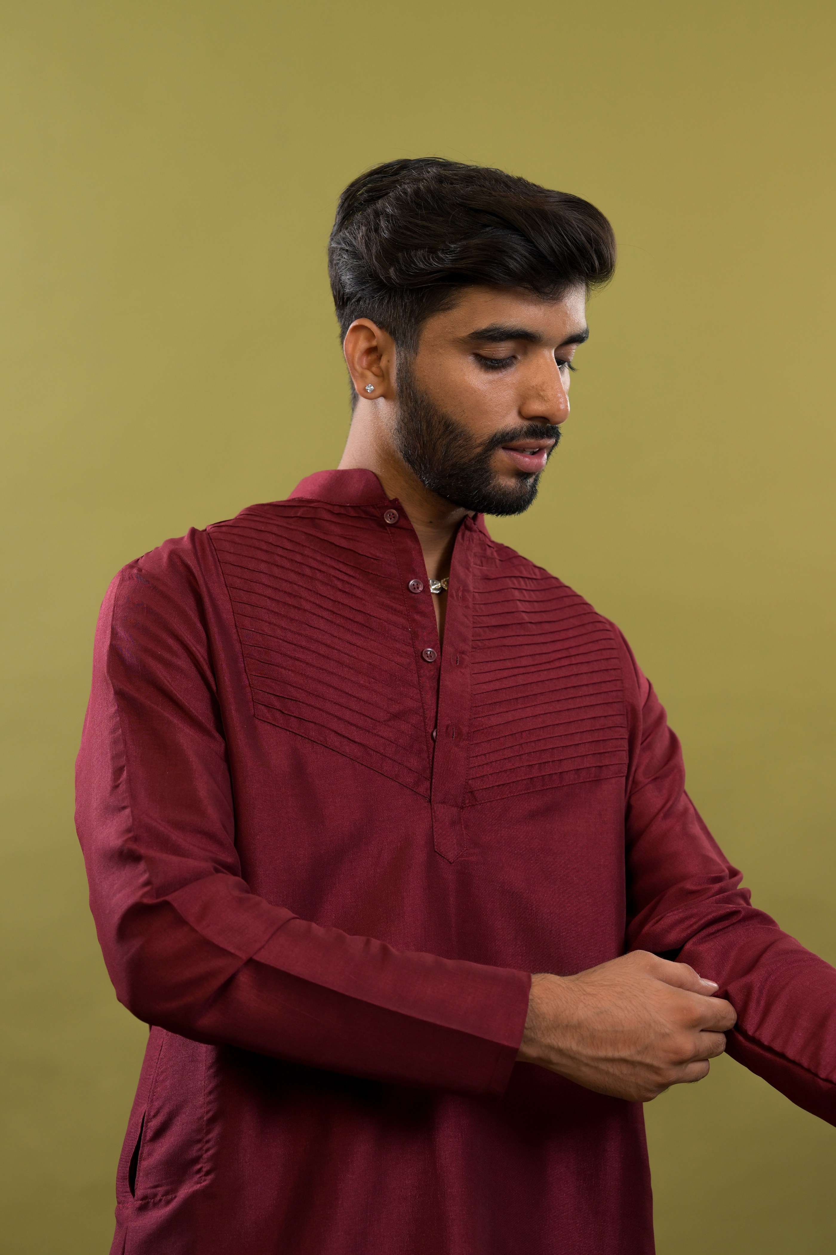 Men's Silk handwork Kurta & pants Set | groom or groomsmen wear | festive kurta