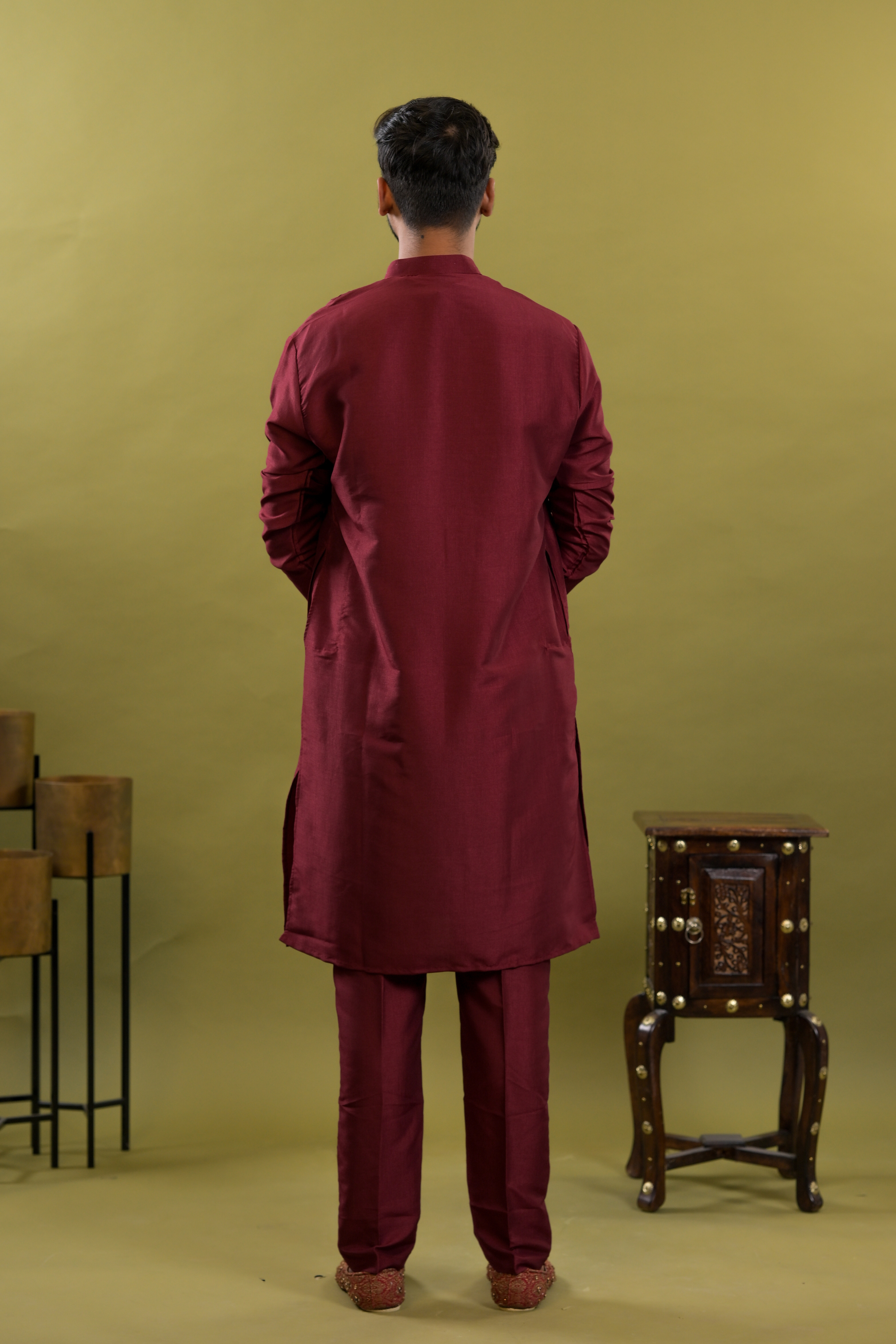 Men's Silk handwork Kurta & pants Set | groom or groomsmen wear | festive kurta