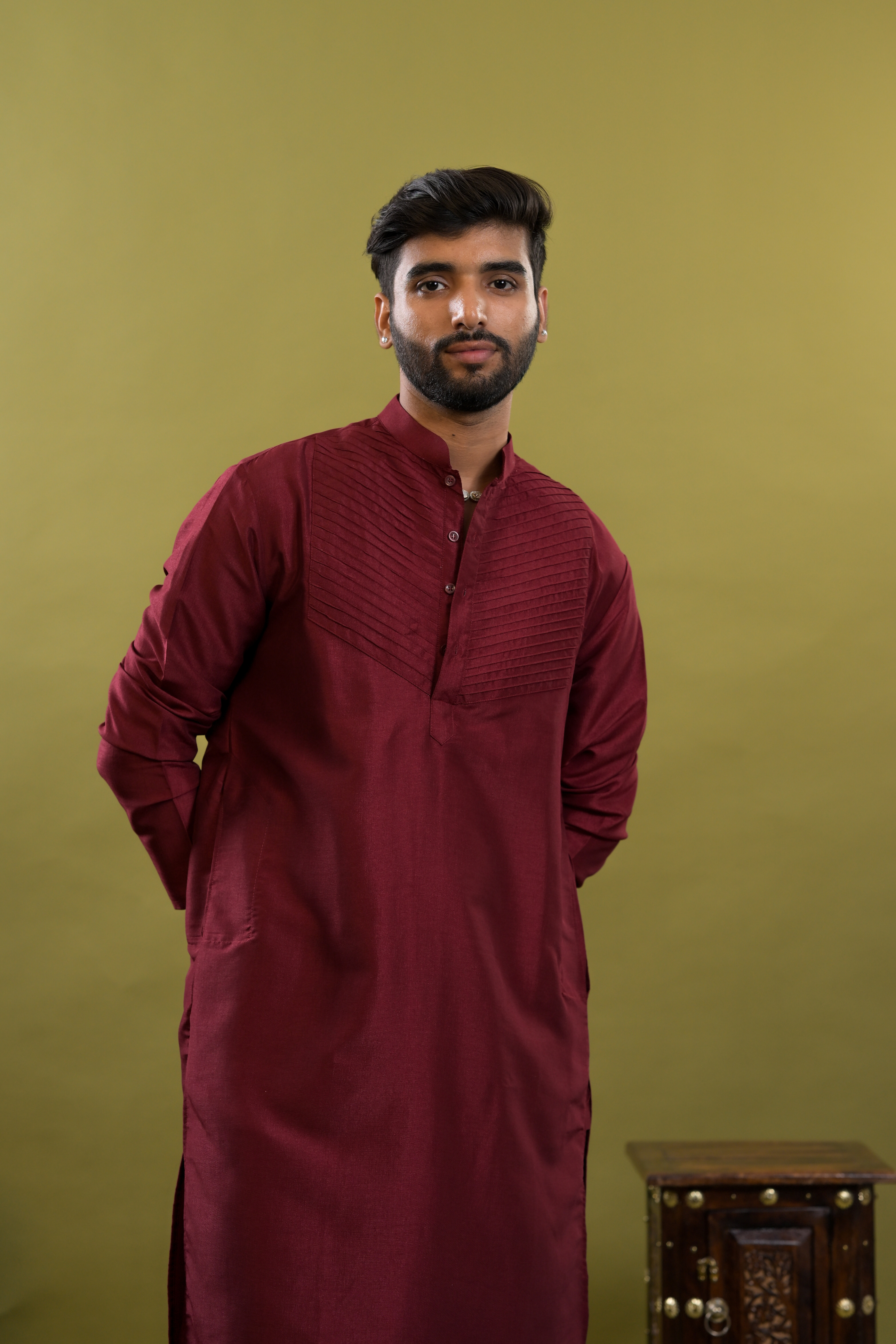 Men's Silk handwork Kurta & pants Set | groom or groomsmen wear | festive kurta