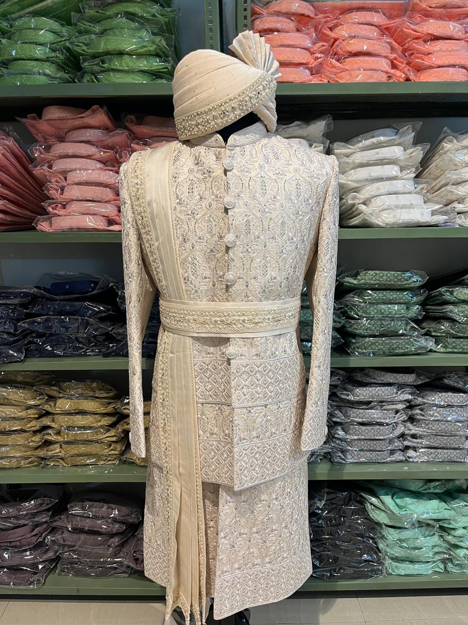 Hand Embroidery Sherwani For Men | Groom Wedding Outfit