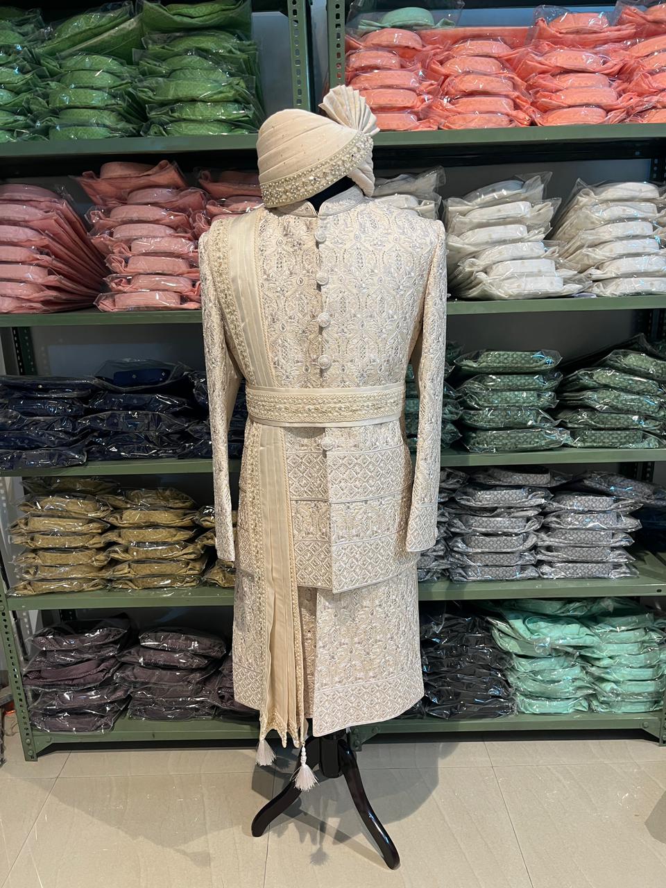 Hand Embroidery Sherwani For Men | Groom Wedding Outfit