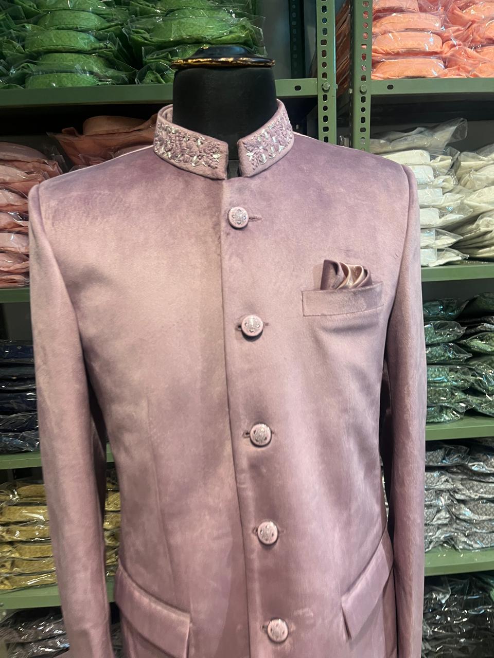 Men's Handwork Nehru Coat | Seude Fabric Coat | Bandgala | Indowestern | Groom and Groomsmen Outfit