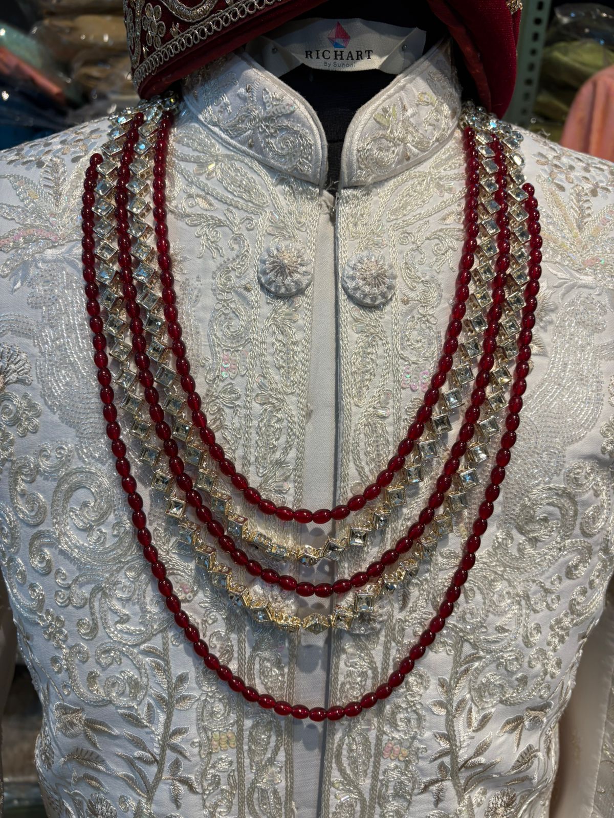 Men's Pearls And Long Mala For Men Wedding Traditional | Groom/ Dulha Necklace For Sherwani
