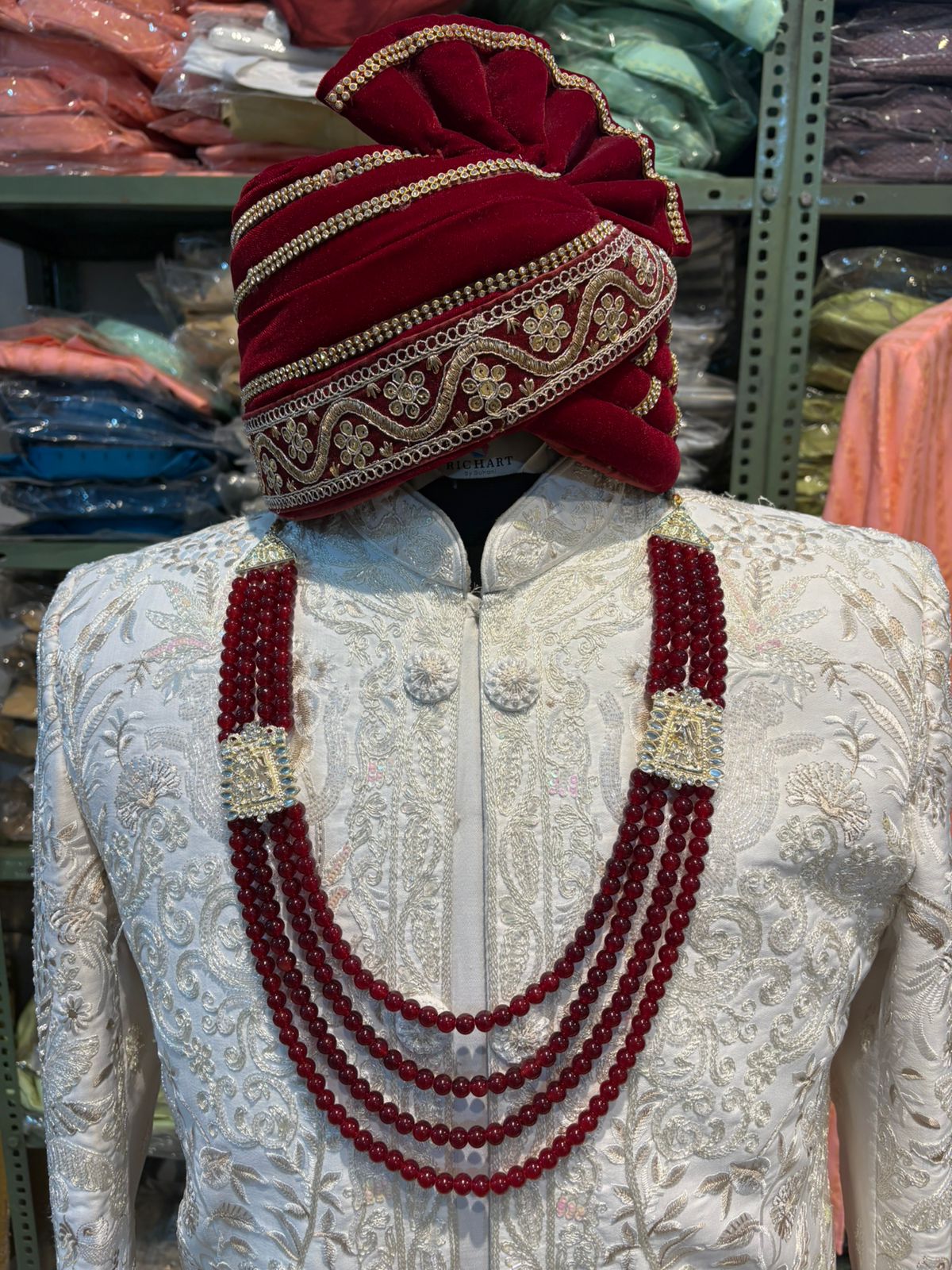 Men's Pearls And Long Mala For Men Wedding Traditional | Groom/ Dulha Necklace For Sherwani