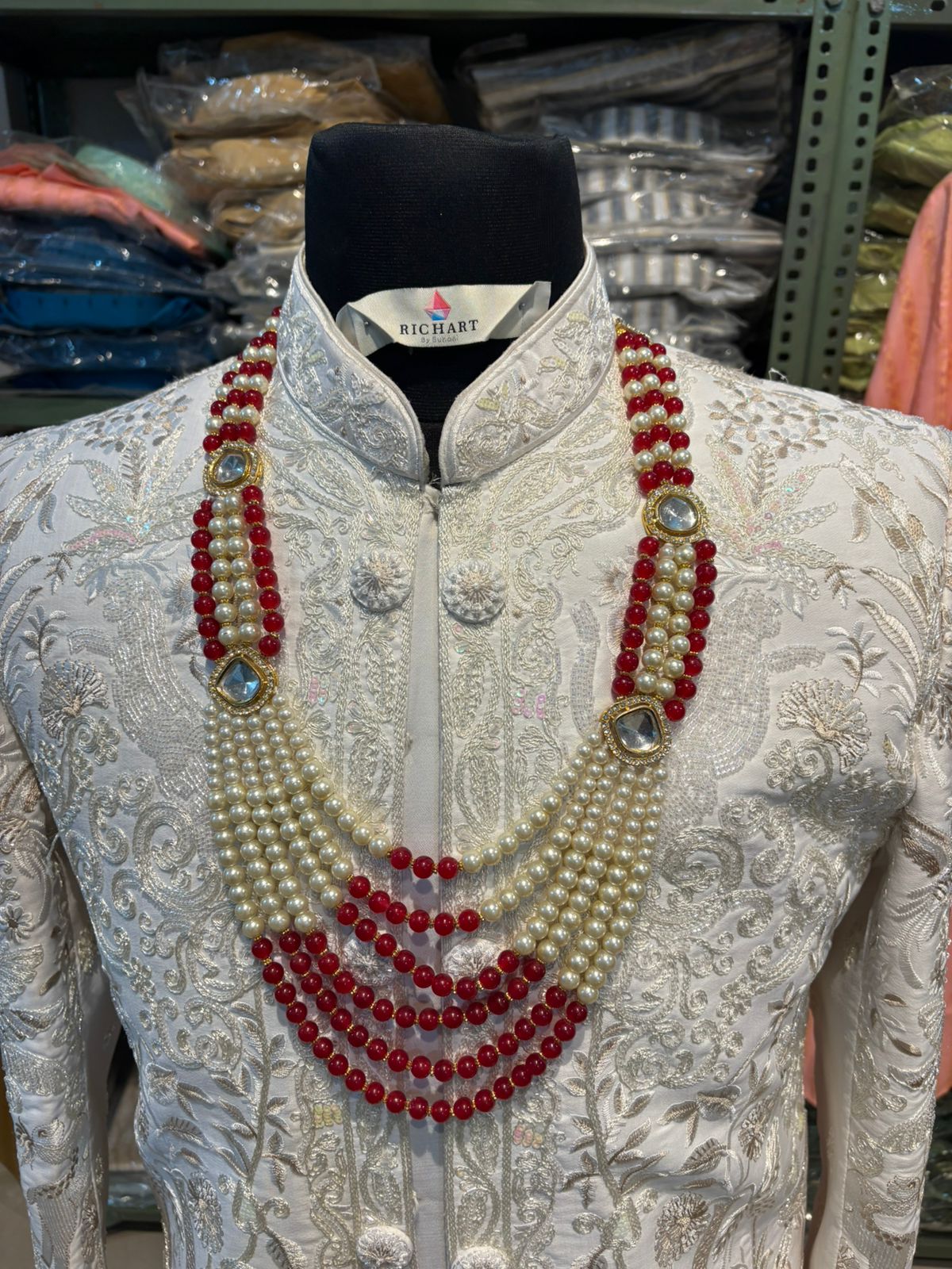 Men's Pearls And Long Mala For Men Wedding Traditional | Groom/ Dulha Necklace For Sherwani
