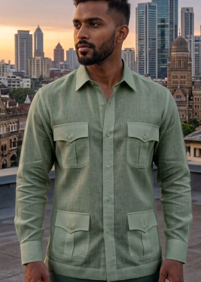 Linen Safari shirts for men |  summer wedding outfit for men | resort wear | beach wear | beach wedding outfit