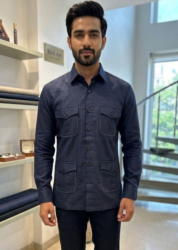 Linen Safari shirts for men |  summer wedding outfit for men | resort wear | beach wear | beach wedding outfit