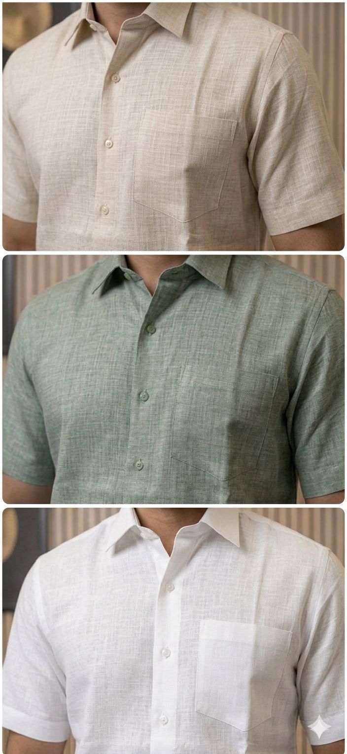 Linen shirts for men |  summer wedding dailywear shirts for men | office wear shirts | Half-Sleeve shirt for men