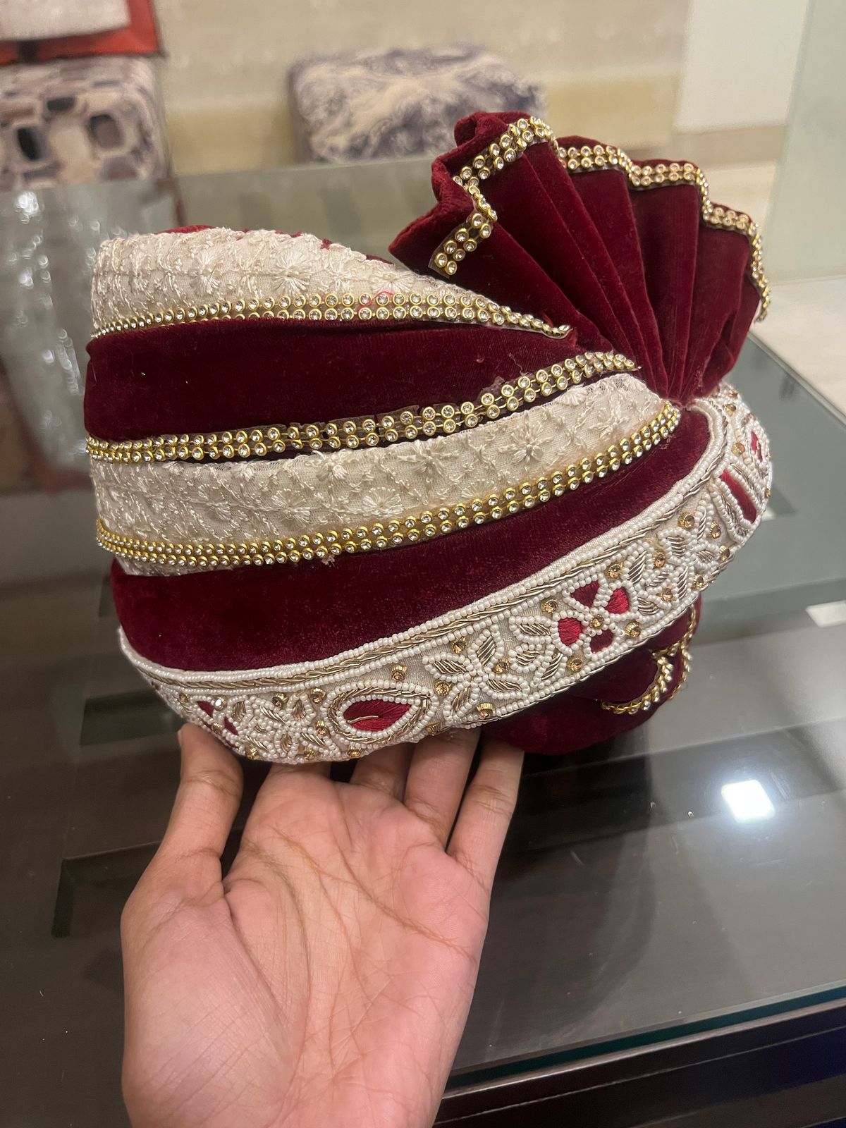 Stitched Handwork Border Safa/turban/pagri/pheta | Pheta (Turban Safa) For Men For Wedding/marriage And Traditional Function