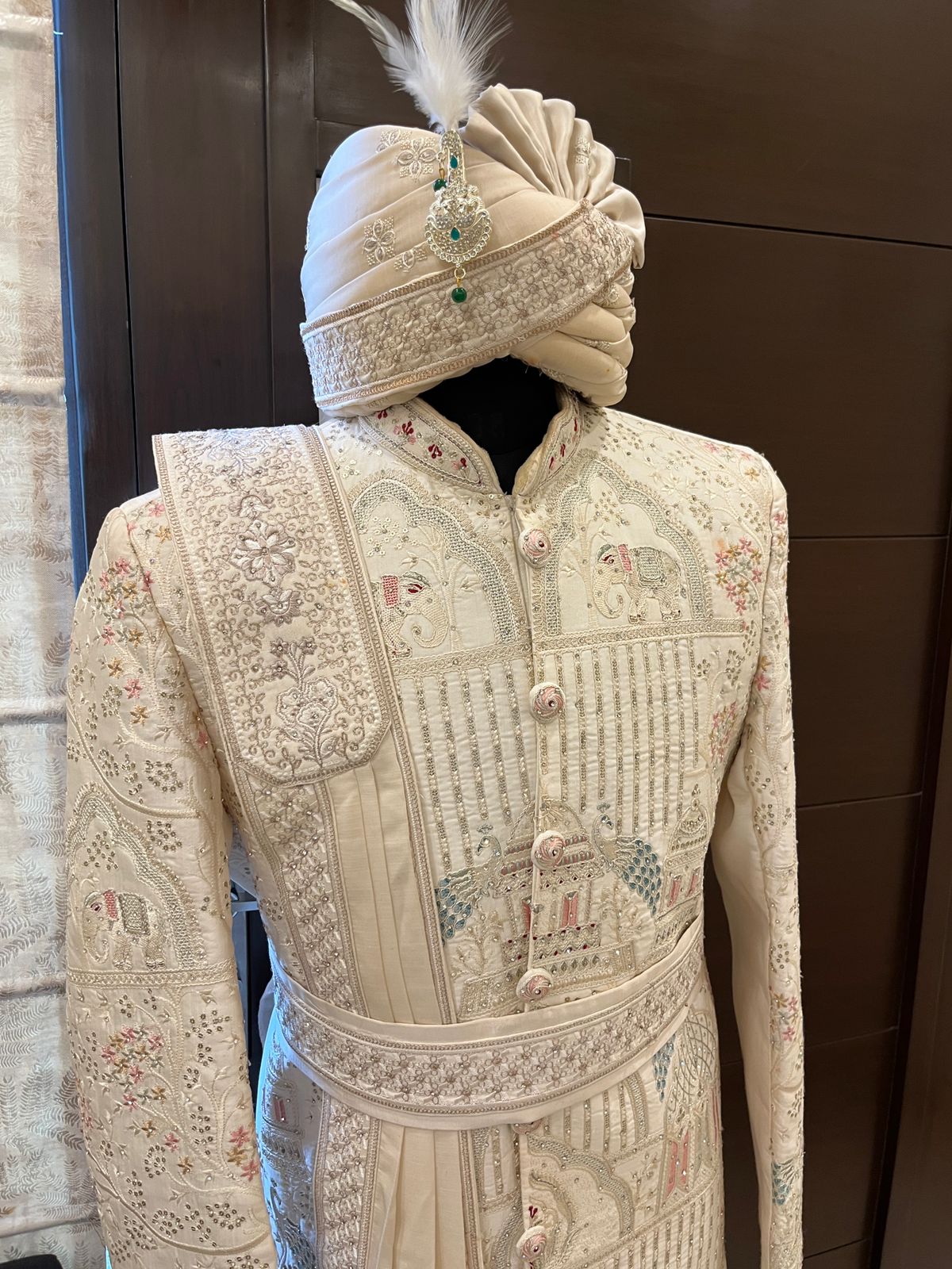 Turban with stole and broach set for men | Pheta (Turban Safa) set For Men For Wedding/marriage And Traditional Function