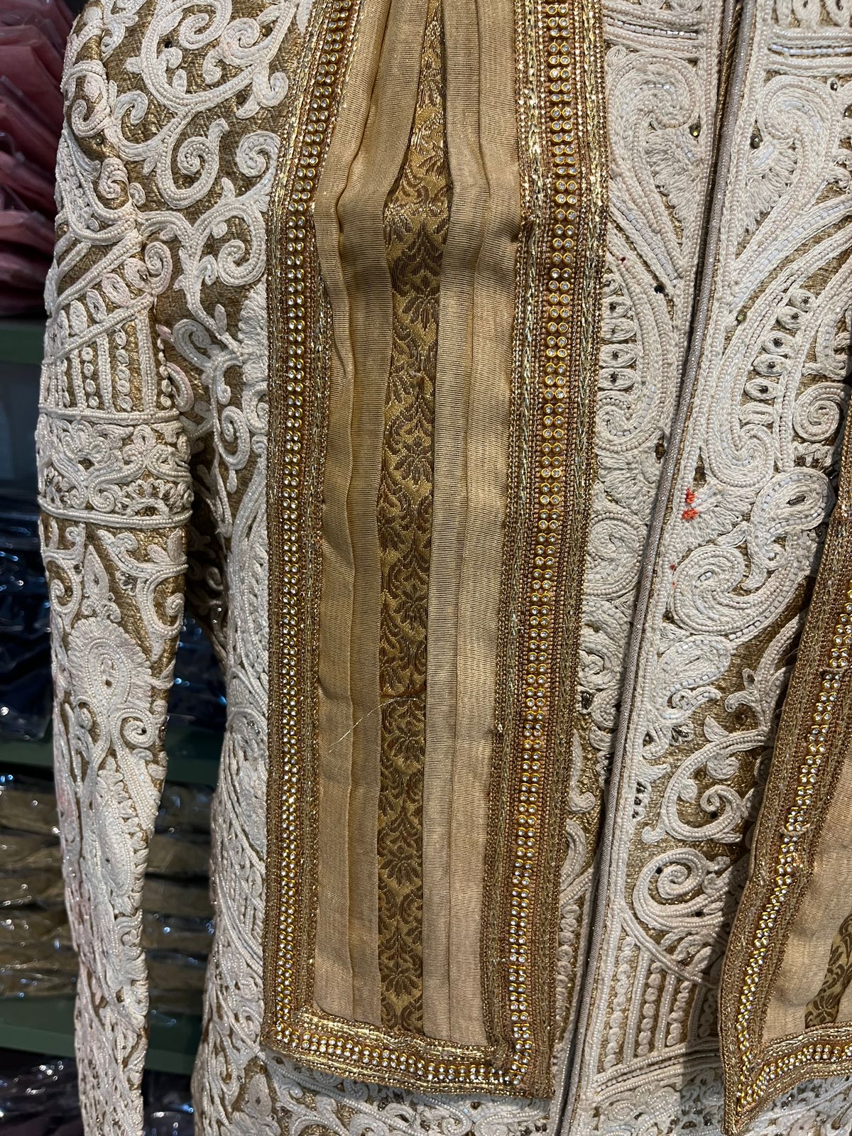Golden Handwork Stole for wedding