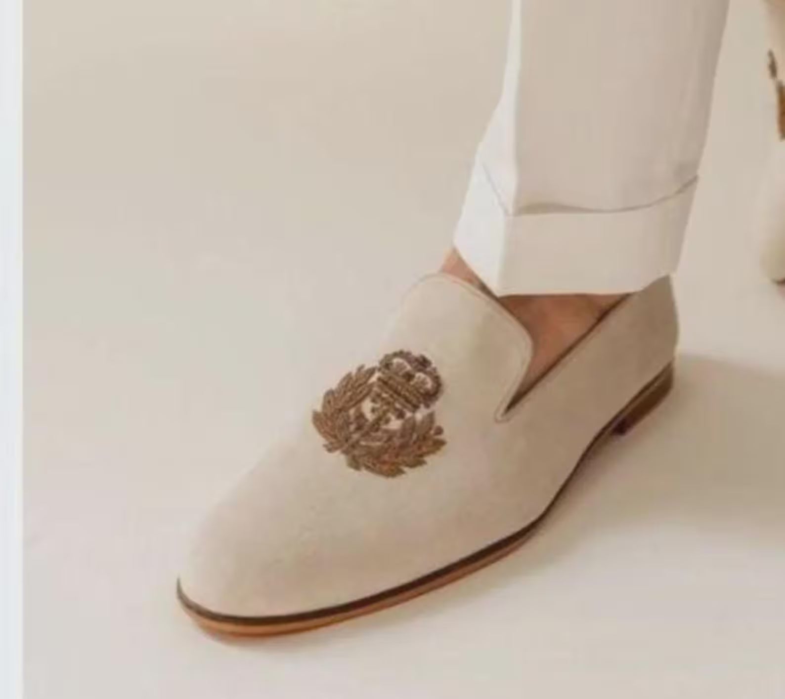 Punjabi Jutti For Men's Gold Traditional Handmade Wedding Bridal Shoes Ethnic Mojari Flat Khussa Jooti | Mojari Stylish Juttis | Silk Weaving Brocade