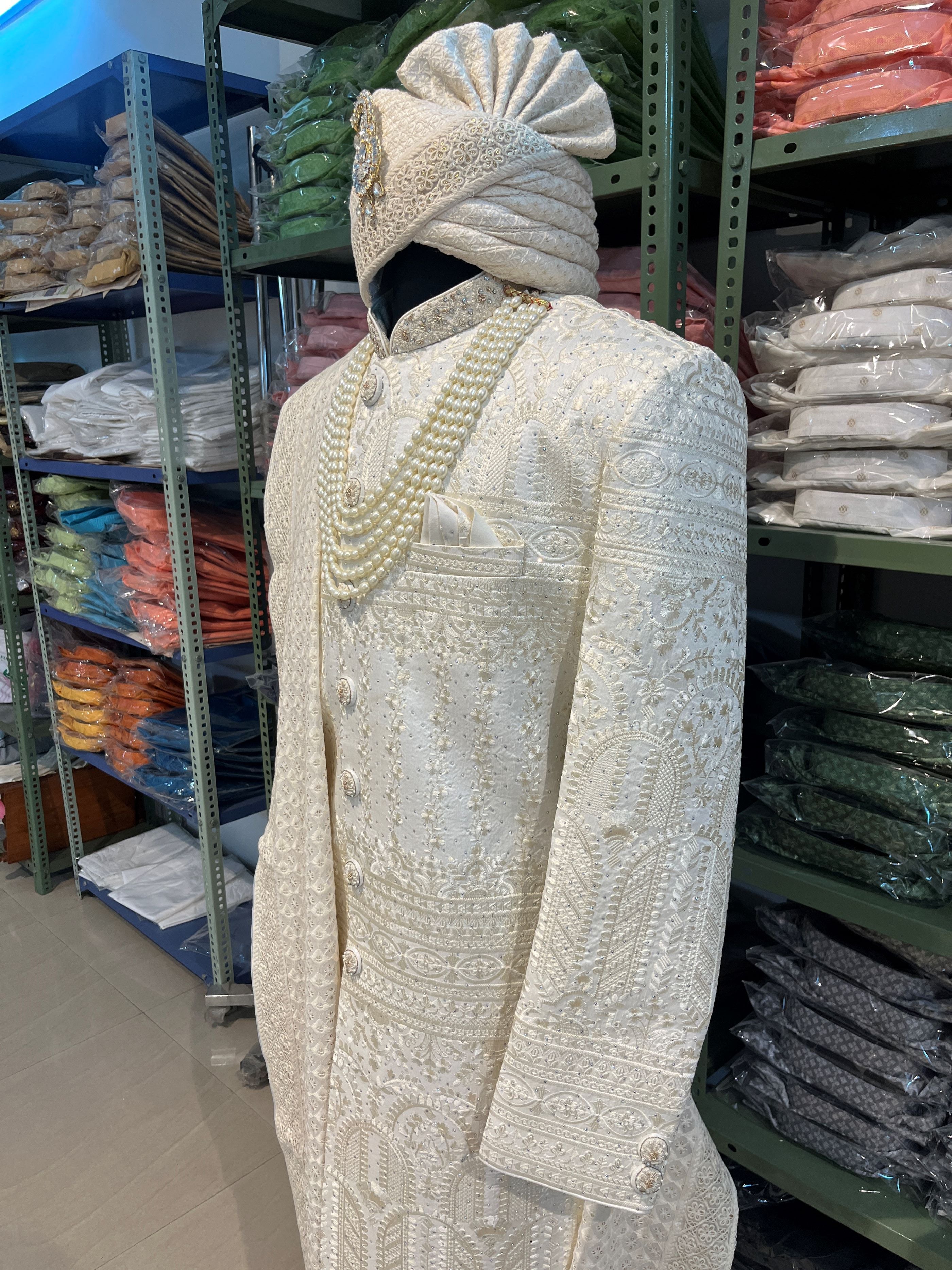 Hand Embroidery Sherwani Full Set For Men | Groom Wedding Outfit