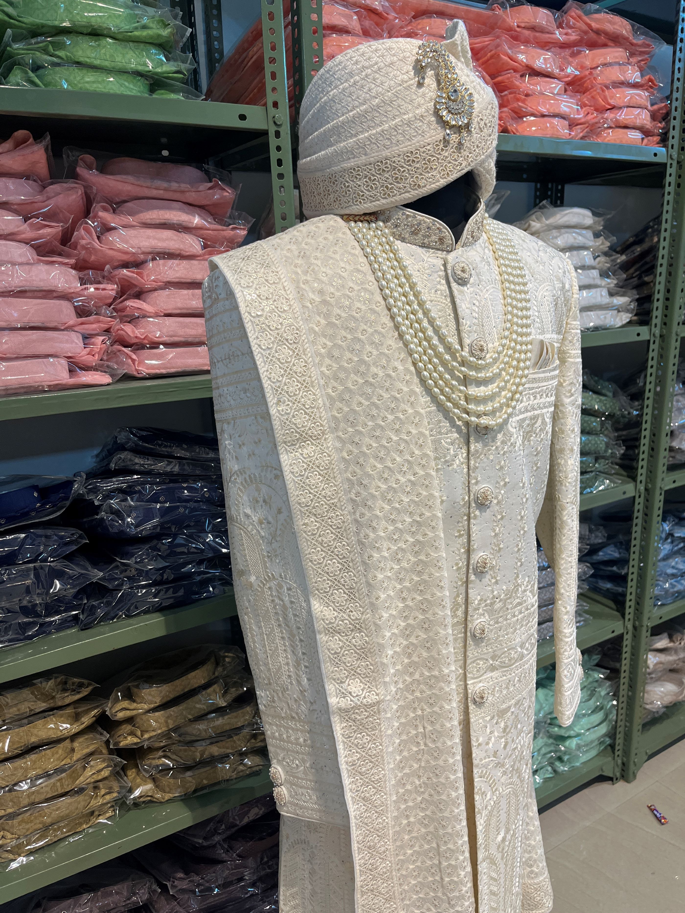 Hand Embroidery Sherwani Full Set For Men | Groom Wedding Outfit