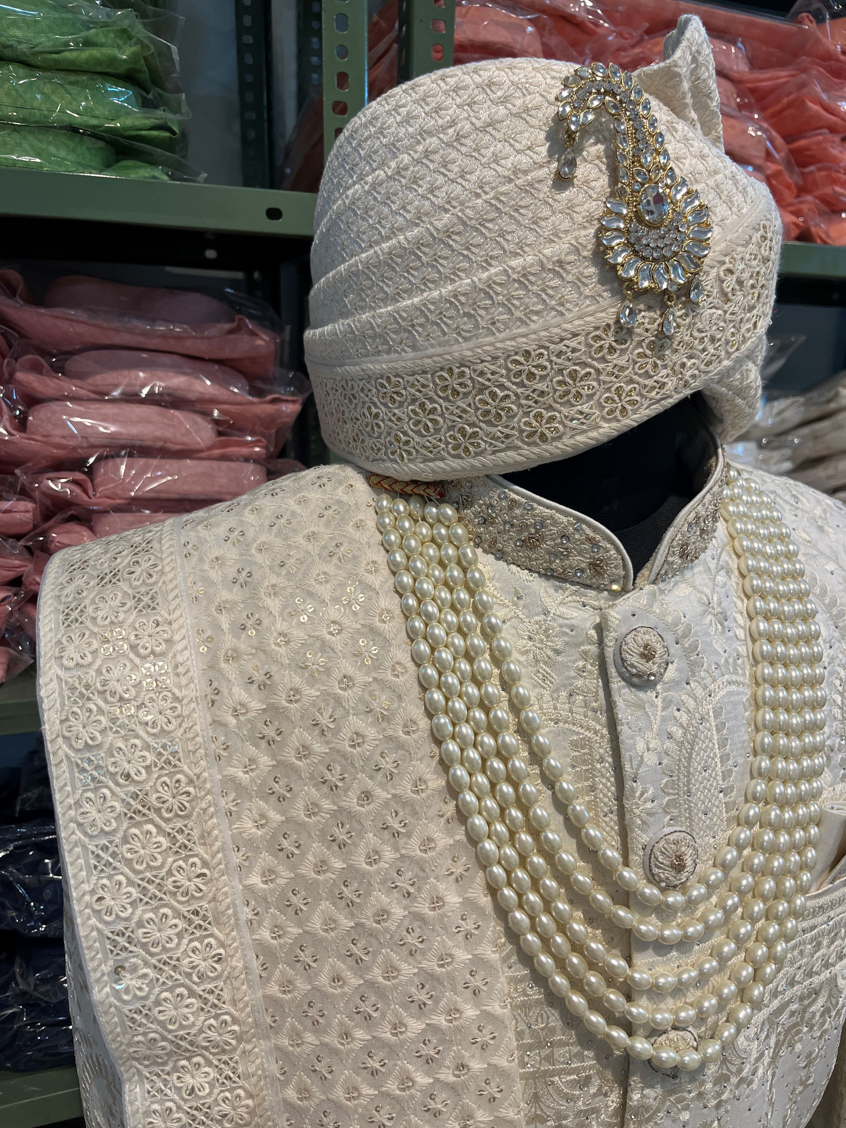 Hand Embroidery Sherwani Full Set For Men | Groom Wedding Outfit