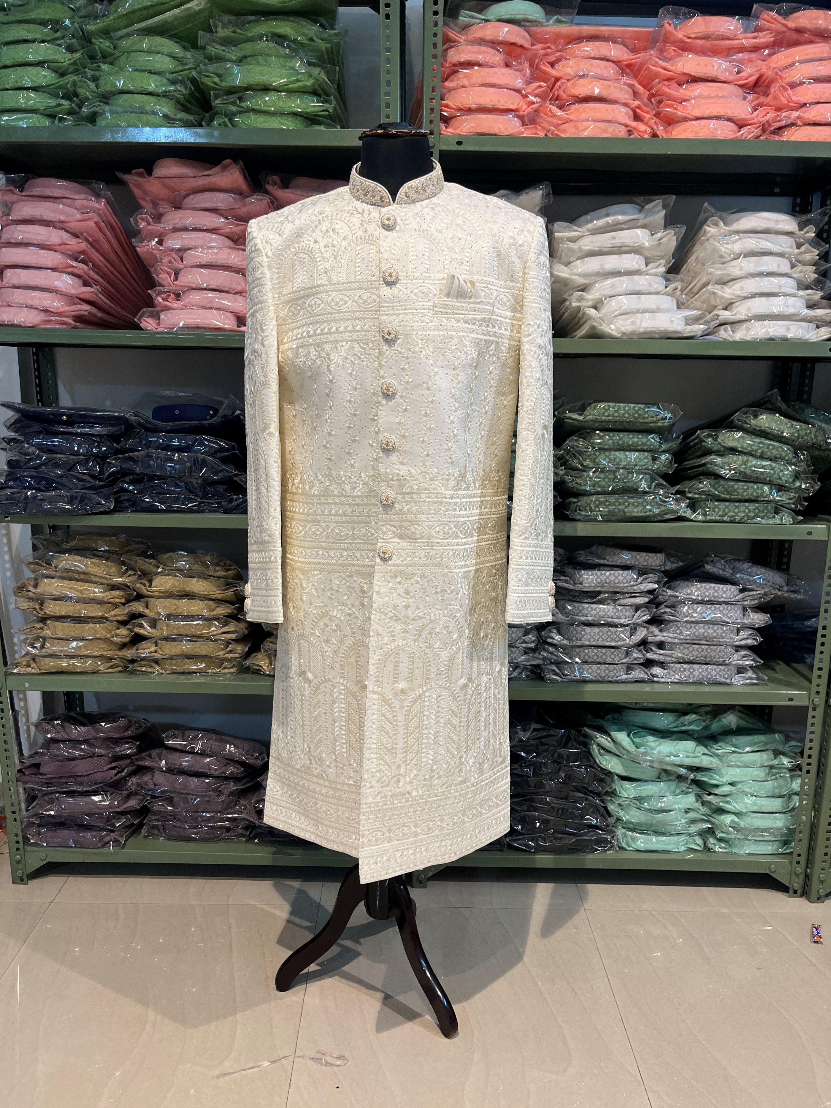 Hand Embroidery Sherwani Full Set For Men | Groom Wedding Outfit