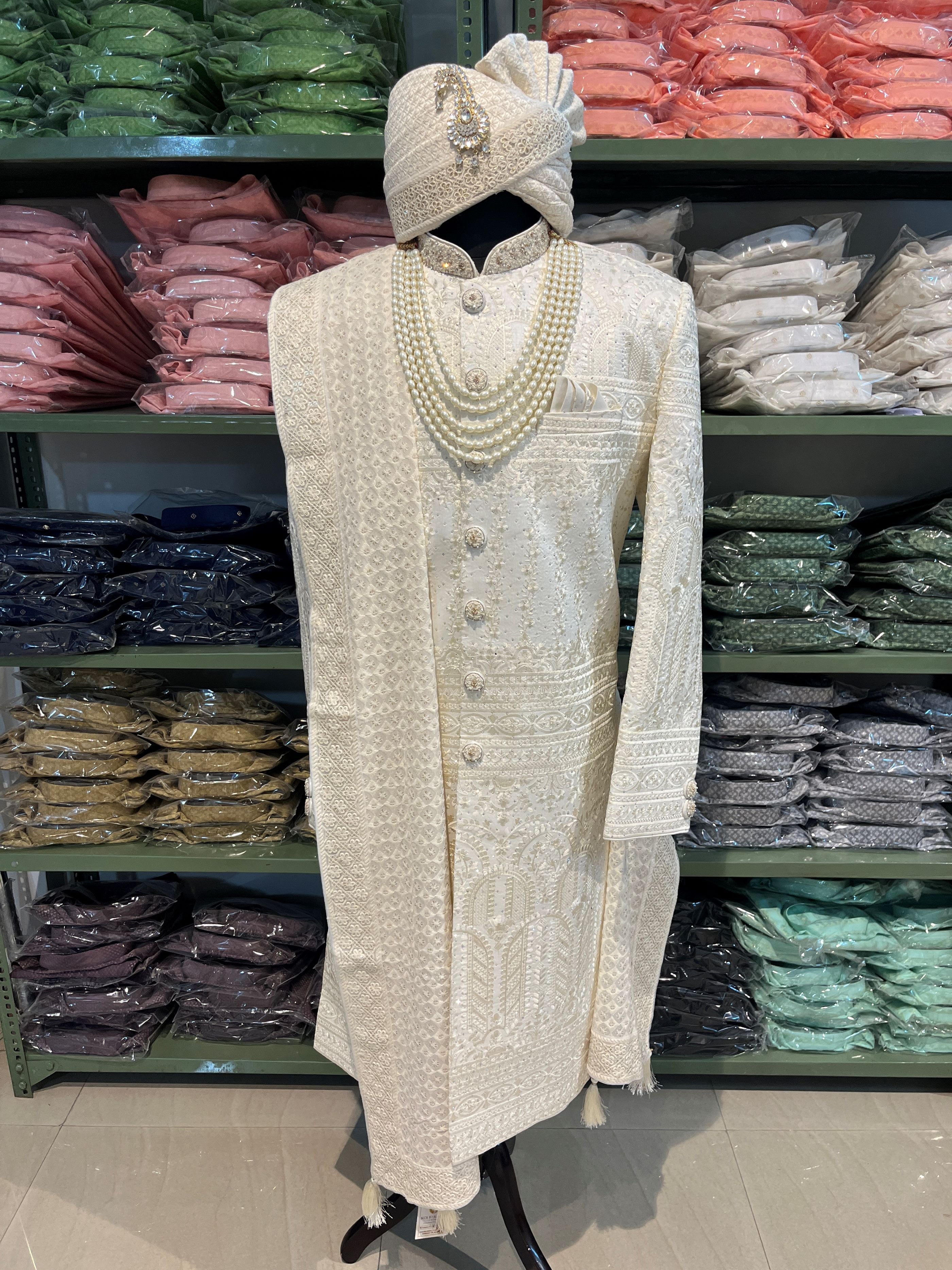 Hand Embroidery Sherwani Full Set For Men | Groom Wedding Outfit