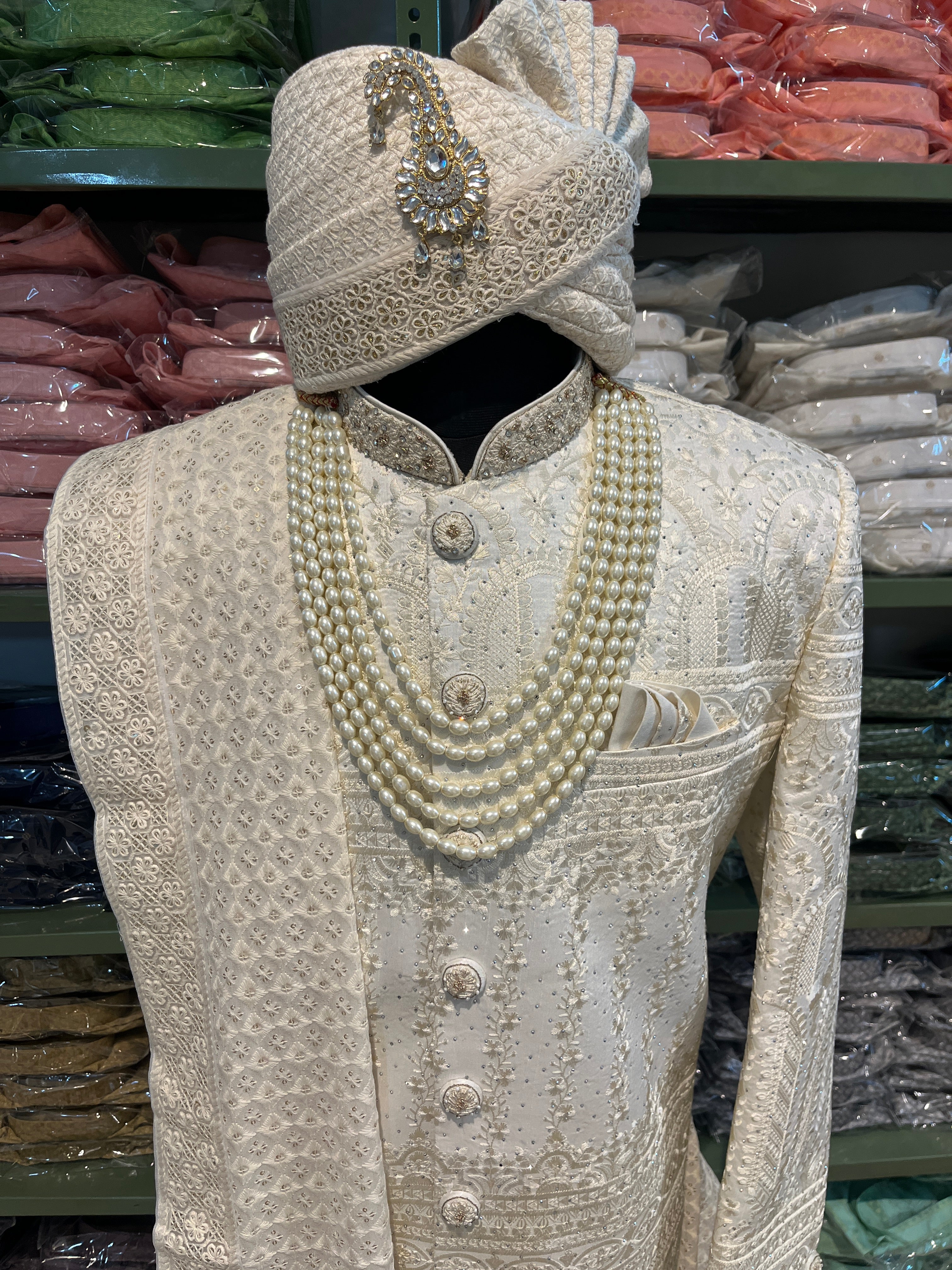 Hand Embroidery Sherwani Full Set For Men | Groom Wedding Outfit