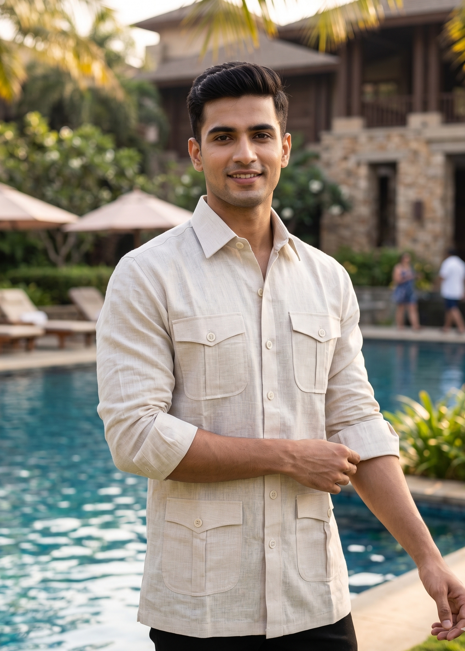 Linen Safari shirts for men |  summer wedding outfit for men | resort wear | beach wear | beach wedding outfit
