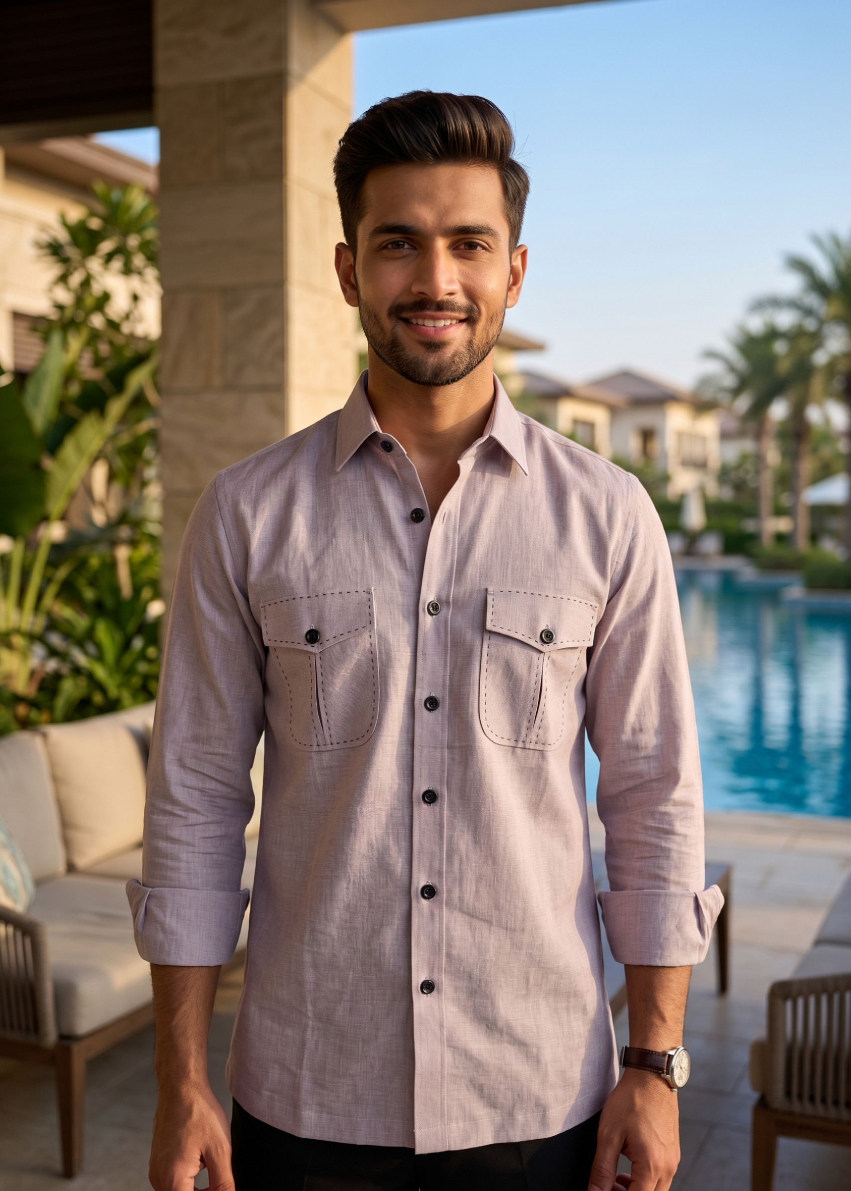 Linen Safari shirts for men |  summer wedding outfit for men | resort wear | beach wear | beach wedding outfit