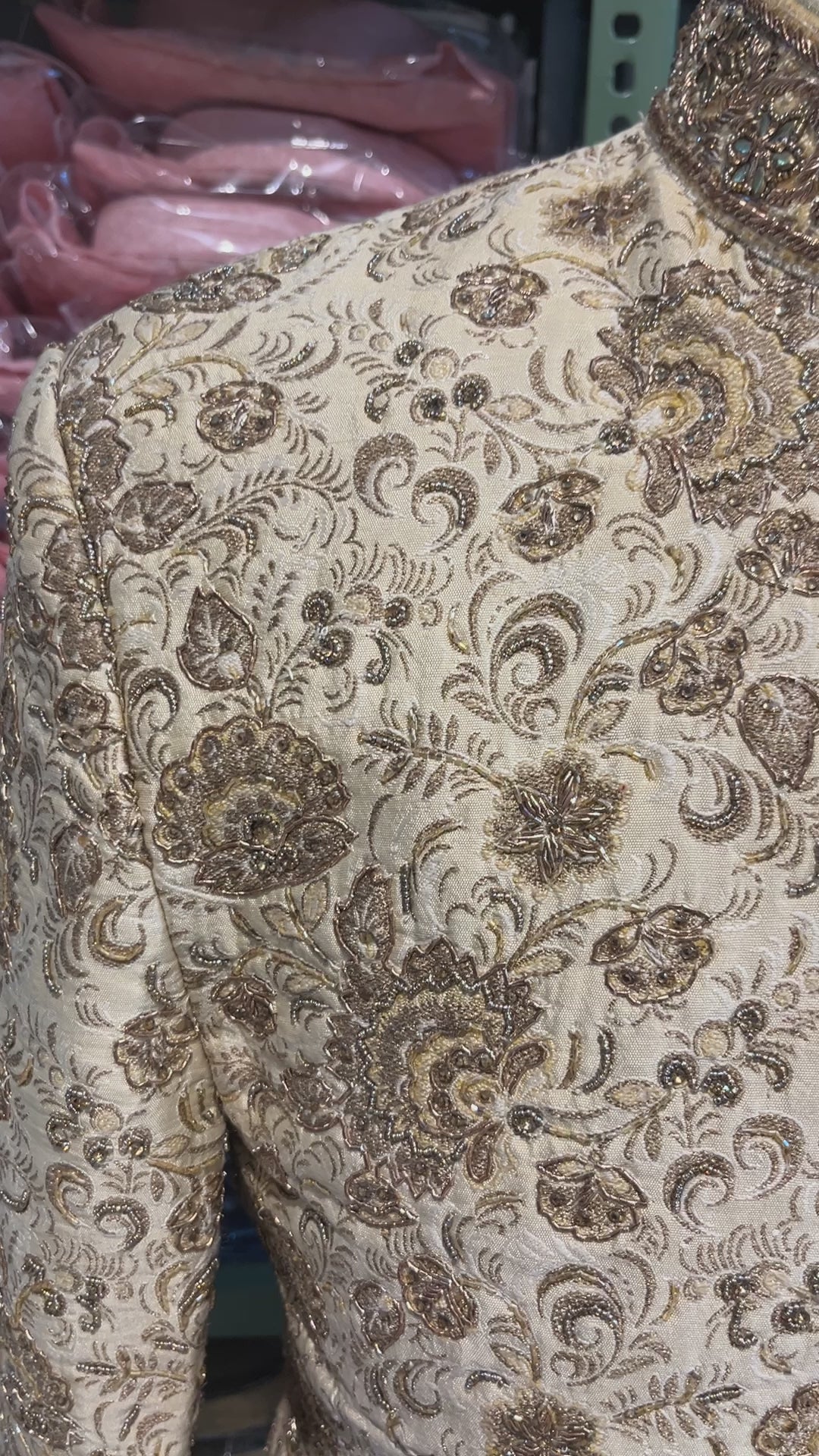 golden sherwani for men