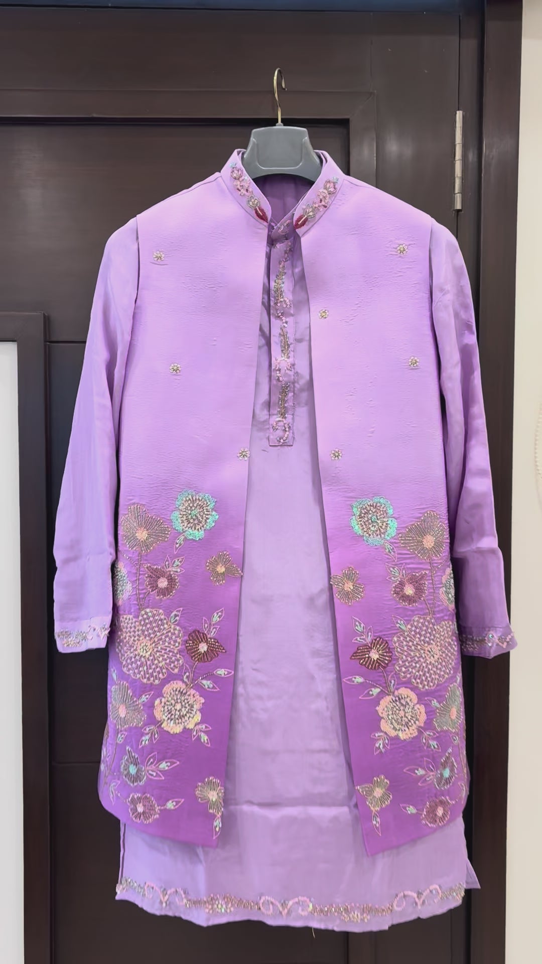 Handwork Nehru Jacket with kurta pyjama set For Men | Modi Jacket 3 piece set | Indian wedding wear outfits | waistcoat | kurta pant with jacket