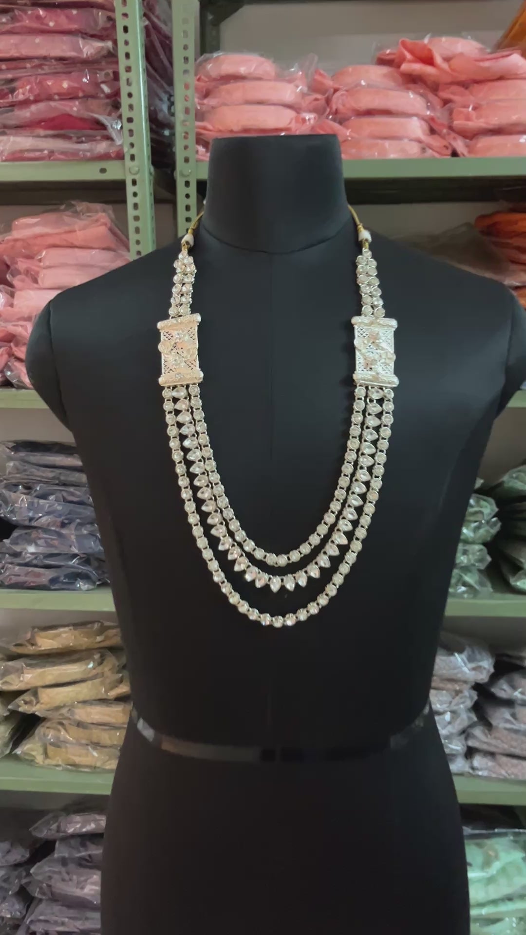 white stone beaded Mala for wedding | Unisex Necklace For Ethnic Look