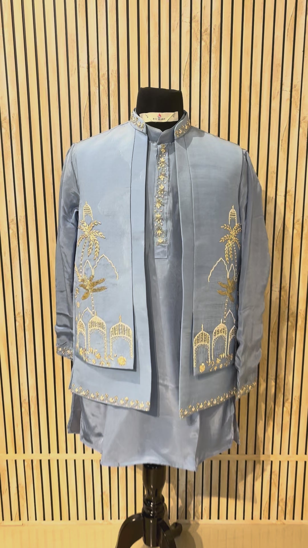 Handwork Nehru Jacket with kurta pyjama set For Men | Modi Jacket 3 piece set | Indian wedding wear outfits | waistcoat | kurta pant with jacket