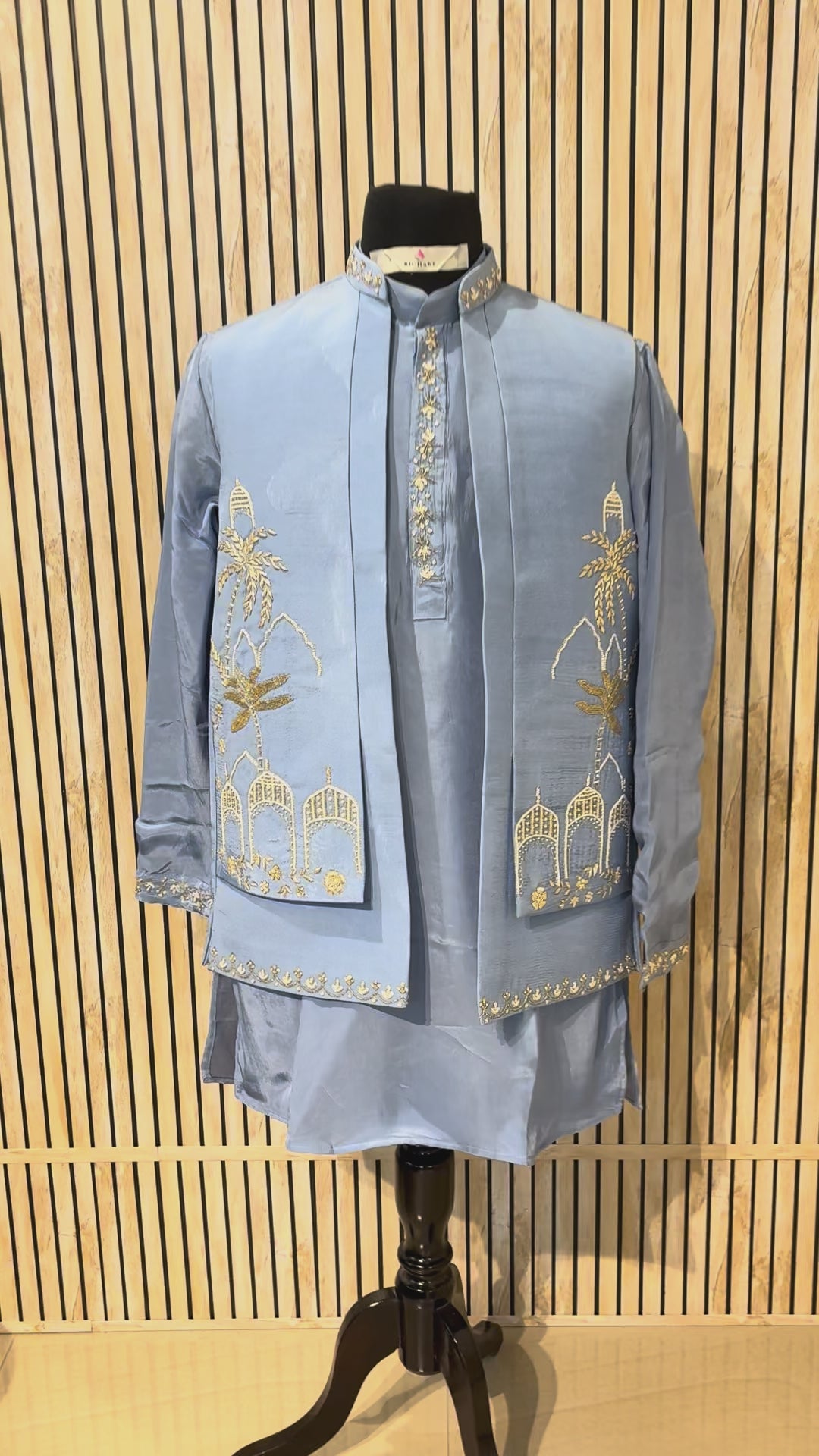 Handwork Nehru Jacket with kurta pyjama set For Men | Modi Jacket 3 piece set | Indian wedding wear outfits | waistcoat | kurta pant with jacket