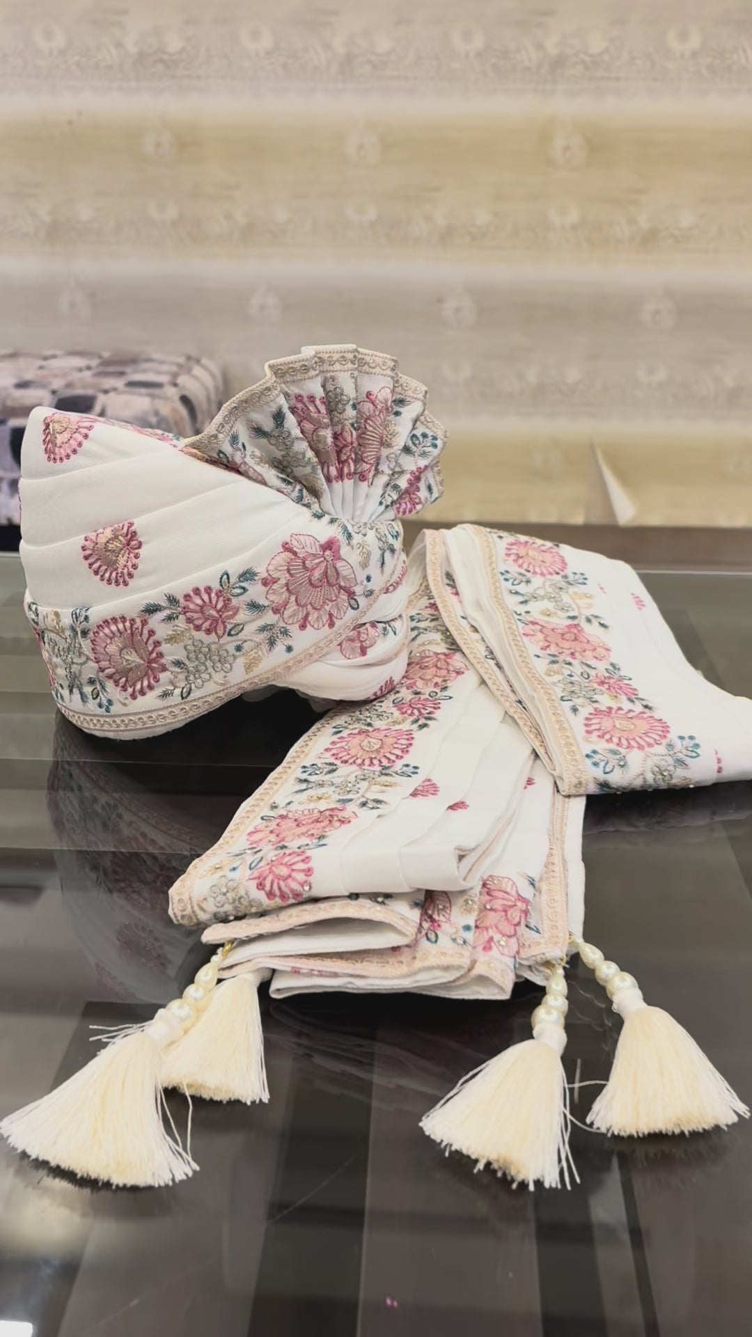 Stitched Handwork Border Safa/turban/pagri/pheta Pheta (Turban Safa) And Dupatta set For Men For Wedding/marriage And Traditional Function