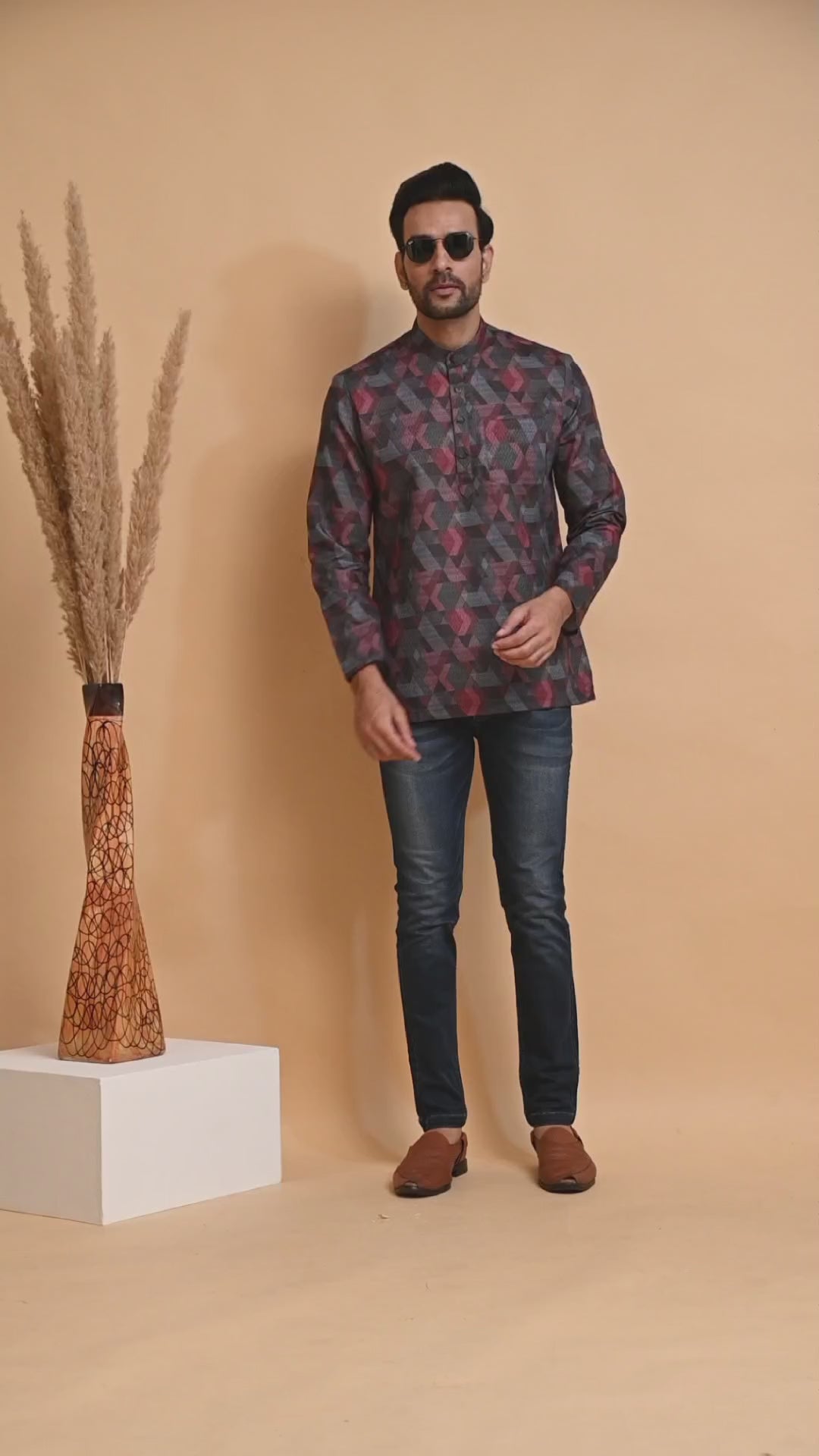 Mens short kurta for men , ethnic shirt tradtional wear,  kurta short length , kurta men